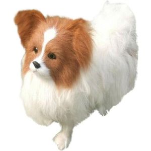 Realistische Papillon Hond Simulatie Speelgoed Hond Puppy Levensechte Speelgoed Huisdier Hond Handgemaakte Gevulde Metgezel A8P1