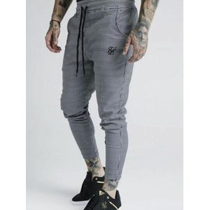 ~ Mannen Zomer Mode Zijde Print Sik Plaid Casual Sport Broek Mannen Street Hip hop Polyester Broek