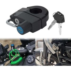 Motorfiets Universele 25Mm Helm Lock Stuur Zwarte Helm Security Lock Hangslot Met 2 Sleutels Voor Harley Xl 883 48 cafe Racer