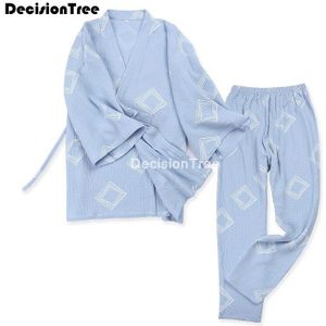 2022 Japanse Kimono Nachtkleding Pyjama Vintage Mannen Thuis Kamerjas Kimono Badjassen Loungewear Thuis Mannen Pyjama Set