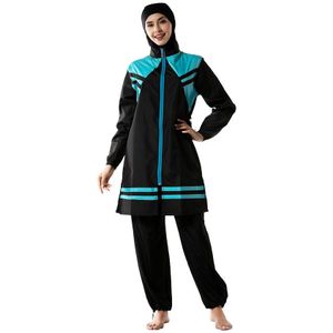 YONGSEN Zomer Moslim Badpak Islamitische Conservatieve Burkinis Beachwear Hijab dames Badmode Broek Hooded Temperament Elegante