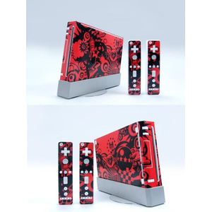 Rode passie 067 Vinyl Skin Sticker Protector voor Nintendo Wii en controller skins Stickers