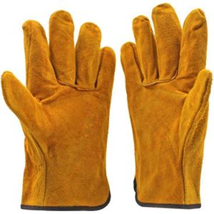 Een Paar/Set Brandwerende Duurzaam Koe Leer Lasser Handschoenen Anti-Warmte Veiligheid Werkhandschoenen Voor Lassen Metalen Hand gereedschap