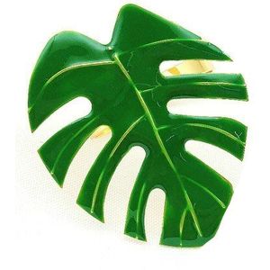 Upscale Hotel Servet Ring Turtle Leaf Green Leaf Servet Cirkel Hawaiian Wedding Servet Gesp Etentje Bruiloft 12 Stks/partij