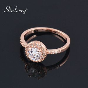 Sinleery Ronde Crystal Slim Midi Ringen Maat 6 7 8 Vrouwen Meisjes Mode-sieraden JZ089 Ssh