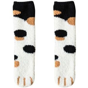 2 Stuks Pluche Coral Fleece Sokken Vrouwelijke Kniekousen Herfst En Winter Kat Klauwen Leuk Dikke Warme Slapen Floor Slaap sokken Dame