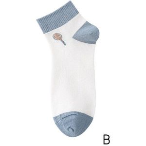 Koreaanse Mode Student Sport Deodorant Zweetabsorberende Boot Sokken Gestreept Blauw Wit Losse Lente Herfst Sokken