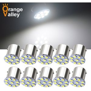 10Pcs P21W 1156 BA15S Led Lampen Auto Lichten Richtingaanwijzer Reverse Brake Light R5W 2835 Leds Dc 12V 24V Automobiles Lamp Drl