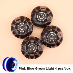 4Pcs Duurzaam Lichtgevende Roller Skate Wielen Met Lagers Geschikt Voor Dubbele Rij Schaatsen En Skateboard Knipperende Roller