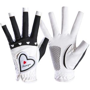 1 Paar Vrouwen Golf Handschoenen Vingerloze Soft Sport Handschoenen Dames Korrels Anti-Slip Ademende Handschoenen Hand Wanten Accessoire