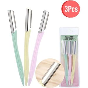 3 Stks/set Draagbare Wenkbrauw Trimmer Haar Remover Set Vrouwen Gezicht Scheermes Wenkbrauw Trimmers Messen Scheerapparaat Voor Make-Up Cosmetische Kit
