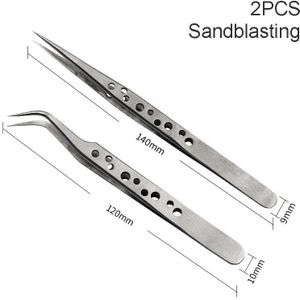 Elektronische Pincet Anti-Statische Gebogen Rechte Rvs Precisie Pincet Voor Elektronica Laboratorium Werk Diy Gereedschap