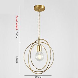 Led Iron Hanglampen Golden E27 Opknoping Lamp Slaapkamer Woonkamer Decoratie Hanger Lampen Binnenverlichting Keuken Armaturen