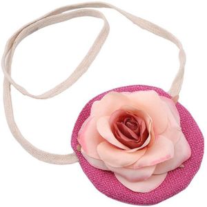 Bloem Kinderen Schoudertas Leuke Kid Schoudertas Coin Pouch Handgemaakte Rose Flower Purse Crossbody Tas