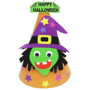 Kids Halloween Witch Bat Pompoen-Vampire Diy Beanie Hoed Papier Craft Party Decor Helpen Oefening Kinderen Hands-op Vermogen. Diyhat