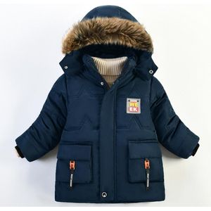 2-5 Y Kinderen Winterjas Voor Jongens Jas Baby Baby Jongens Dikke Warme Hooded Bovenkleding Jas Kinderen katoen Gevoerde Kleding