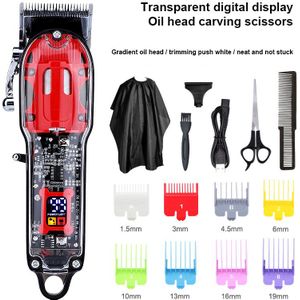 Professionele Tondeuse Huishouden Oplaadbare Scheerapparaat Elektrische Push Volledige Transparante Elektrische Tondeuse Kapsalon Scheerapparaat