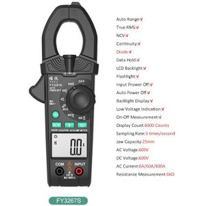 6000 Telt Digitale Klem Meter Wisselstroom Meter Ac/Dc Voltage True Rms Auto Range Capaciteit Non Contact Pinza amperimetrica