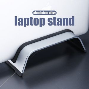 Verticale Laptop Stand Mobiele Hoogte Aluminium Macbook Verticale Stand Ruimtebesparend Draagbare Multifunctionele Zwart