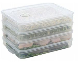 Dumplings Organizer Koelkast Opslag Bin Voedsel Containers Met Deksel Voedsel Behoud Lade Voor Ei Vis Vlees Groente