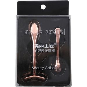 1 Set of Eye Metal Face Massager Roll-on Eye Tool Fatigue Relief Treatments Rose Gold