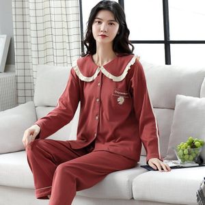 Lovers Doeken Herfst Winter Casual Homewear Loungewear Bijpassende Paar Pyjama Set Katoenen Nachtkleding Pijama Pyjama