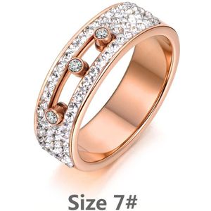 Lokaer Klassieke Mozaïek Clay Rhinestone Crystal Ringen Bangle Sets Titanium Staal Rose Gouden Kleur Bruiloft Sieraden Voor Vrouwen SE022