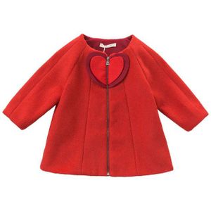 DB8422 dave bella baby meisjes wol jas chidlren mode rode jas baby peuter boutique bovenkleding