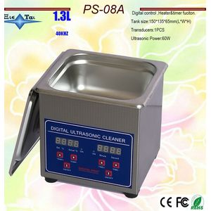 Globe 110V/220V PS-08A 60W Kleine Digitale Ultrasone Reiniger 1.3L Voor Bril,, Scheermes, sieraden Clean Gratis Mand