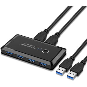 Usb 3.0 High Speed Kvm Switch Box 2 Stuks Delen 4 Apparaten Switcher Voor Monitor Toetsenbord Muis Scanner Printer Kvm switch Hub