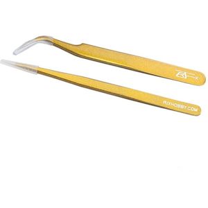 Rjx Roestvrijstalen Rechte/45 ° Gebogen Pincet Pincer Repair Tool Voor Rc Modellen