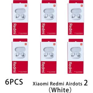 3/6/10 Stuks Xiaomi Redmi Airdots 2 Ruisonderdrukking Met Mic Ai Controle Wit Redmi Airdots S Echte Draadloze headset