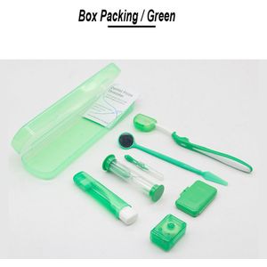 8Pcs/Set Dental Care Orthodontic Tools Kits Oral Hygiene Toothbrush + Interdental Brush + Mouth Mirror + Floss + Protective Wax