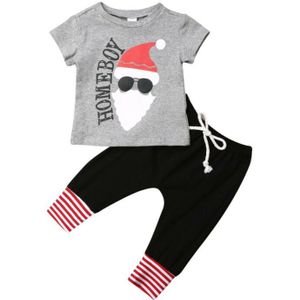 Citgeett Zomer Kerst Baby Jongens Pasgeboren Xmas Kleding Kerstman Top + Broek Xmas Festival Outfits Set
