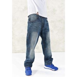 Amerikaanse Stijl Heren Jeans Wijde Pijpen Casual Hip Hop Harem Denim Broek Skateboard Rechte Losse Baggy Broek Grote Maat 30 -46