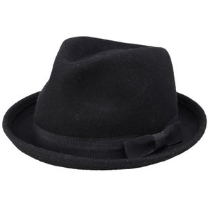 Mode Vrouwen VTG Zwarte Fedora hoed Stijl Vilt Trilby Hoed BNWT Gangster Laday Panama Zonnehoed Met Band 10