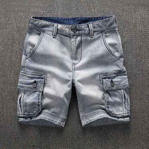 Kiovno Zomer Mannen High Street Ripped Denim Shorts Olie Geschilderd Korte Jeans Voor Mannelijke Gewassen