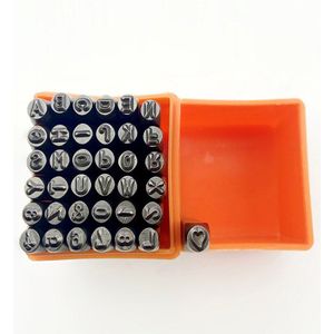 37Pcs 3Mm Nummers Alfabetten Punch Gereedschap Lederen Staal Brief Aantal Postzegels Set Geharde Metalen Lederen Craft Stempel Gereedschap kit