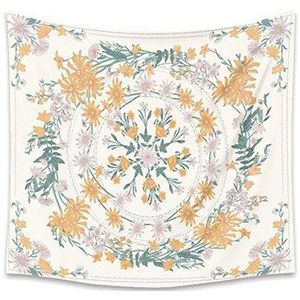 150X130cm Indische Mandala Tapestry, Bloem Psychedelische Tapijt Muur Opknoping Gooi Plant Print Gordijn