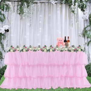 3 Lagen Elegante Tafel Rok Voor Wedding Party Baby Shower Woondecoratie