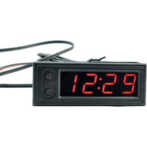 Elektronische Auto Klok Lichtgevende Multifunctionele Digitale Display Voltmeter 3 In 1 Accessoires Mini Draagbare Nauwkeurige Thermometer