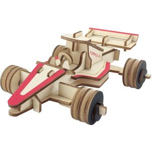 Lasersnijden 3D Houten Puzzel Voertuig Formule 1 Diy Handleiding Montage Kinderen Educatief Houten Speelgoed Voor Kinderen Jongens