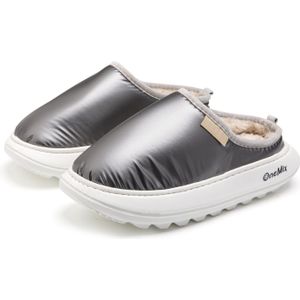 Onemix Winter Mannen Slippers Indoor Leuke Stijl Vrouwen Thuis Warme Katoen Plus Fluwelen Waterdicht Anti-Slip Rubberen Slippers