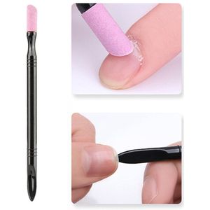 1 pcs Double-End Quartz Nail Cuticle Losse Velletjes Remover Wasbare Dode Huid Pusher Trimmer Manicure Nail Art Gereedschap Slijpen staven