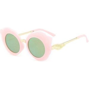 WANMEI. DS ronde mooie kids zonnebril meisjes mode goggle beschermende zonnebril kinderen Eyewear roze kleur