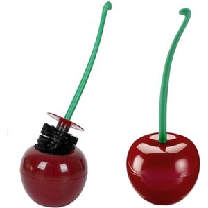 1Pc Wc Borstel Set Cherry/Apple Vorm Borstel Mooie Leuke Scrub Dikke Hoofd Grondig Schoon Commode Rood groen Wit