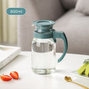 Gf Glas Water Pitcher Met Deksel En Handvat Hittebestendige Glazen Karaf Pitcher Voor Thee, Sap, Melk, koude Warme Drank Dispenser