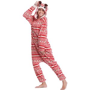 Vrouwen Ondergoed Romper Kerst Elanden Pyjama Romper, Lange Mouwen Rits Hoed Gedrukt Hoodie Jumpsuit Liefhebbers Nachtkleding
