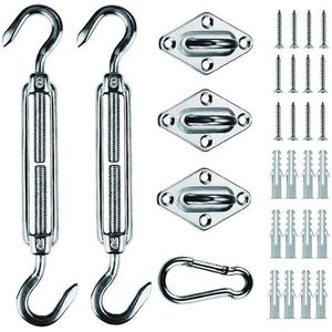 Zonnezeil Hardware Kit 8 Inch Roestvrij Staal Voor Triple-Gedreven Zware Zon Zeil Installatie