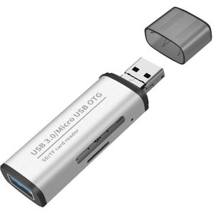 Uthai JL189 Draagbare Haak USB3.0 Naar Sd/Tf Combo Kaartlezer Dual Card Dual Lezen Android Telefoon Otg Card reader